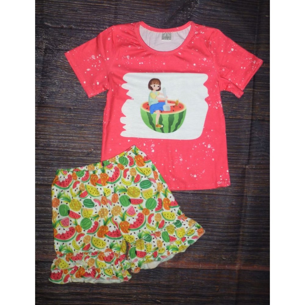 Boutique Watermelon Girls Shorts Outfit Set